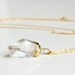 Gold Dipped Quartz Necklace, Long Gold Chain, Crystal Quartz, Pendant