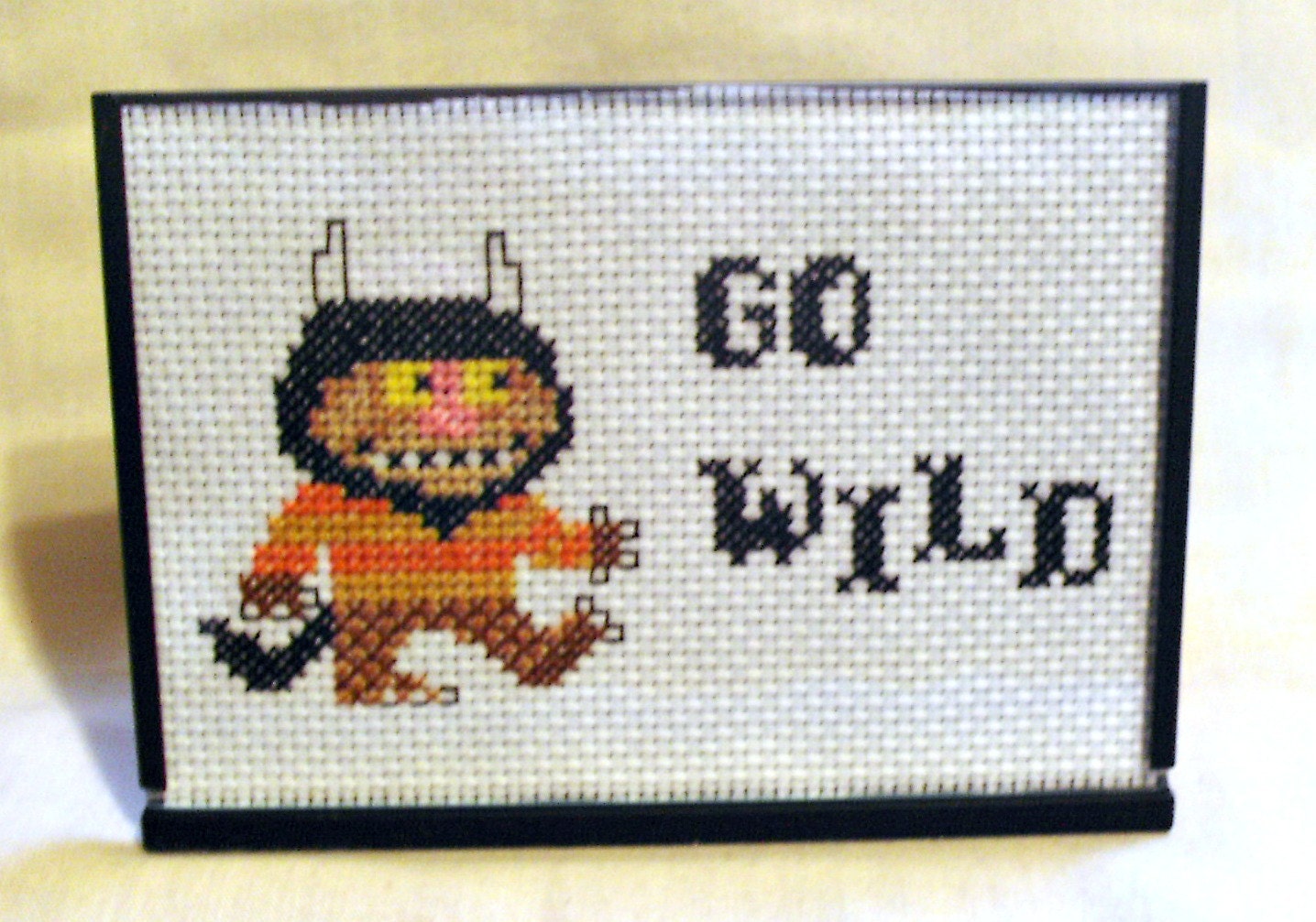 Moishe Inspired Go Wild Cross Stitch Sampler Maurice Sendak Monster