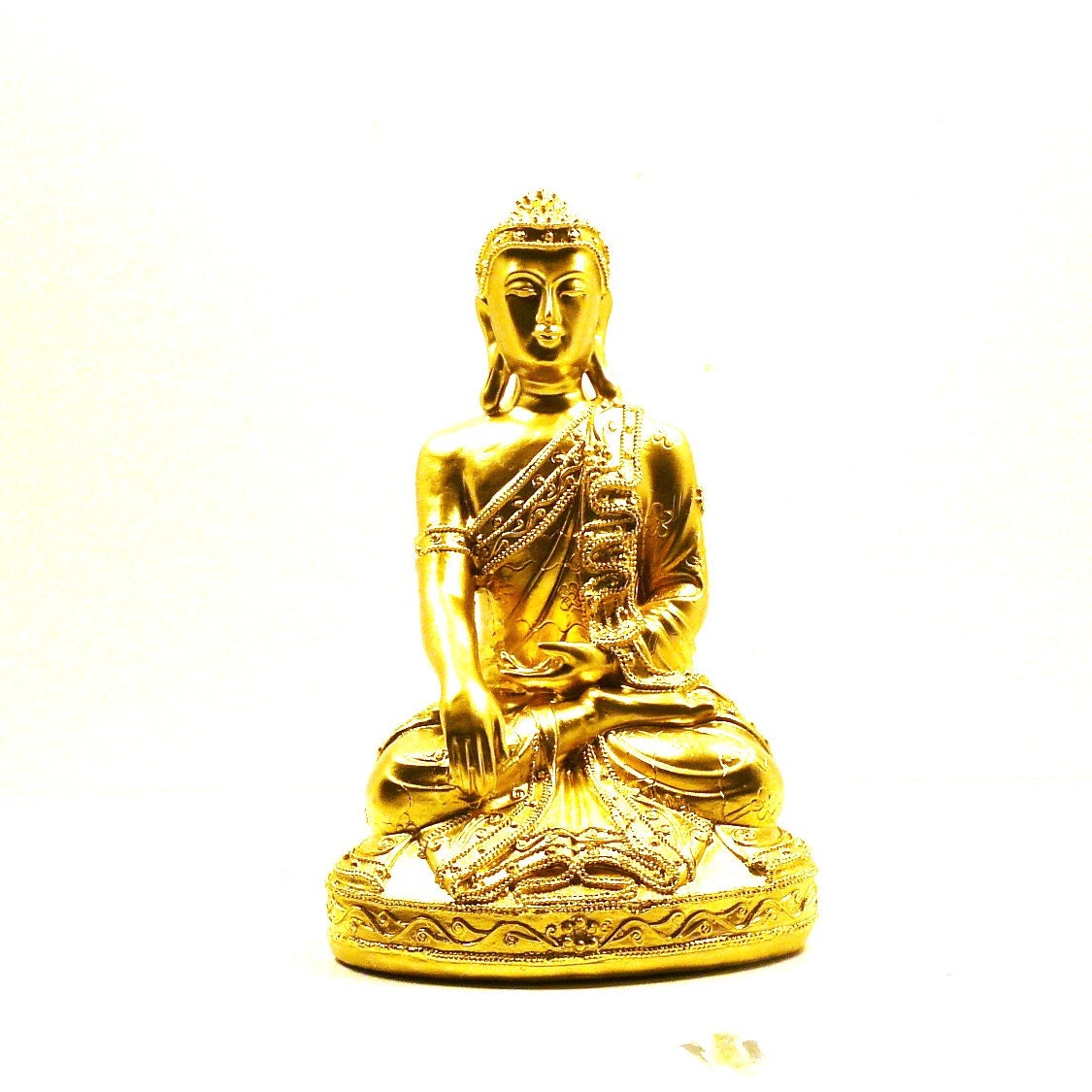 gold buddha statue thai home decor upcycled figurines by nashpop