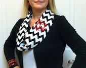 Chevron infinity scarf with monogram