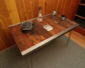 24 x 36 - Industrial desk with raw steel trim and hairpin legs