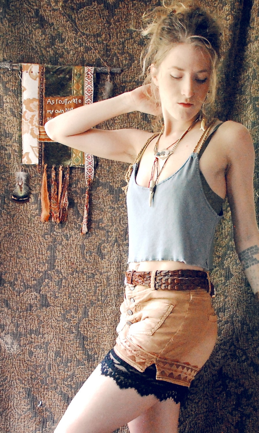 gaia crop top. organic bamboo hemp blend. hand dyed colors. 'made to order'