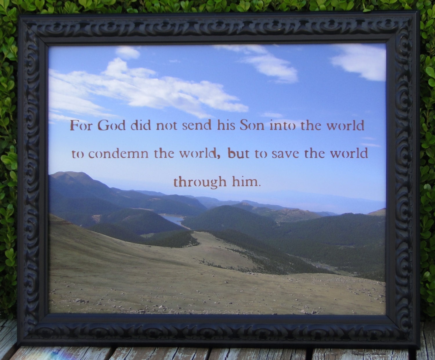 Framed Bible Verse Scripture Wall Art Landscape Photography
