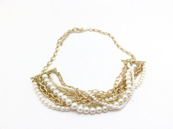 Pearl and chain  necklace , Mothers Day, New Collection, gift for mum, OOAK