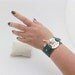 Golden with green leather  bracellet with lock and key,  boho, Green bracelet , Mothers Day, New Collection, gift for mum, OOAK