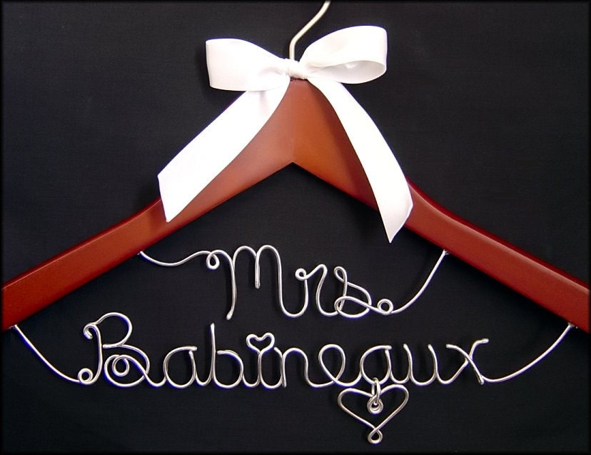 Mrs on top line, Personalized Custom Bridal Hanger, Brides Hanger, Bride, Name Hanger, Wedding Hanger, Personalized Bridal Gift