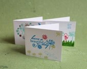 Small Spring Note cards SET of 12 Handmade Hand-stamped colorful for everyday use