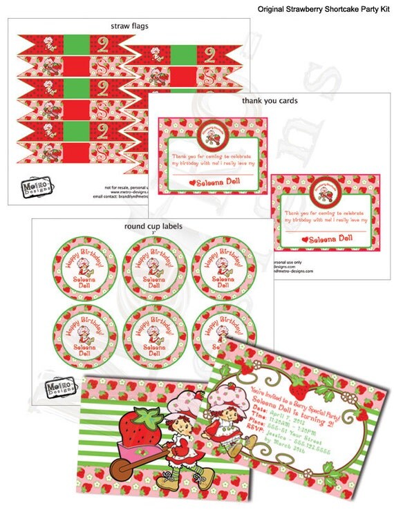 Original Strawberry Shortcake - Party Package D.I.Y. Il_570xn