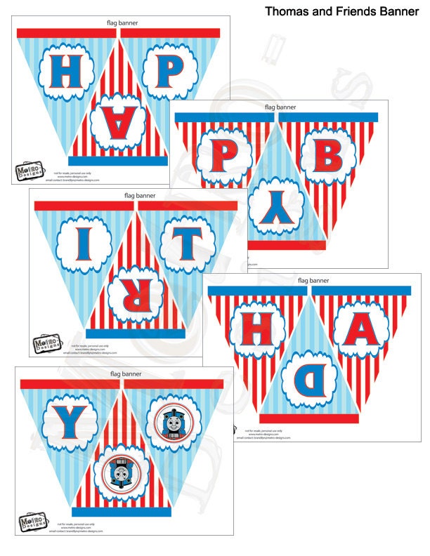 Thomas and Friends - Birthday Banner Il_570xn