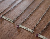 Silver Valentine's necklace, Love necklace, Valentine love necklace, Valentine gift, Silver and garnet necklace, Romantic jewelry, Valentine