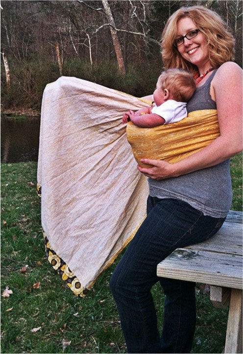 The Cuddle Up Ring Sling - Yellow and Gray