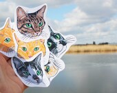 Set of 12 Small Cat Stickers