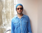The Portland Hat in OCEAN - Men's Slouchy Knit Hat - unisex slouch knitted beanie ski cap - father's day present - gift for him under 50