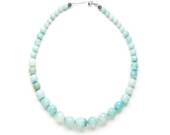 Light Blue Amazonite Necklace by Kluster. Pastel Turquoise Blue Necklace. Graduated Chunky Bead Necklace. Bridesmaid Gift for Her.