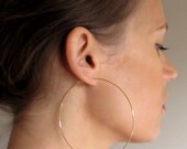 Extra Large Gold Hoop Earrings - 3 inch Thin Gold Hoops - Elegant Classic Design 14k Gold Filled  Jewelry