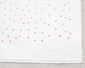 DOUBLE PANEL xox in cemellia pink on natural hemp / organic cotton handprinted fabric panel