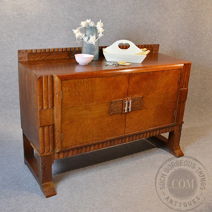 Buy antique sideboards and buffets - Antique Sideboard Dresser Art Deco Quality Oak Buffet Cabinet c1930