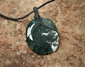 Moss Agate Pendant - Alternative May Birthstone - Reiki Infused