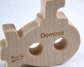 Personalized Submarine Wooden Baby Teether - Wood Baby Teething and Grasping Toy