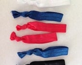 Nautical Colored set of 6 elastic knot hair ties