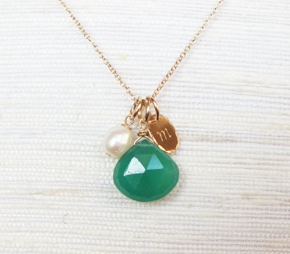 Personalized Birthstone Necklace - Infinity Necklace - Gold Filled Gemstone and Infinity Necklace -Wedding Jewelry