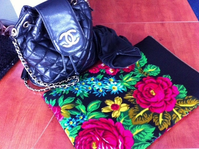 MacBook Pro 13" sleeve from traditional Russian Shawl from Pavlovo Posad - When the night comes