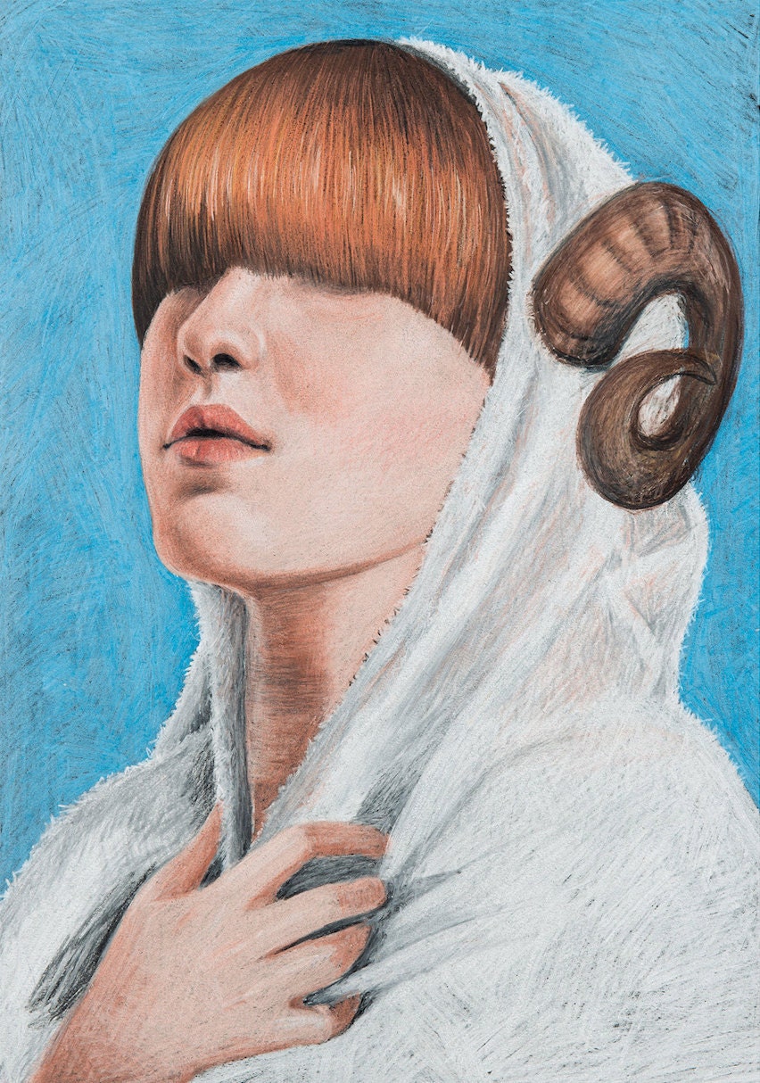 Giclee Print // A3 // 17''x12'' // dream like illustration // portrait // when eyes lie