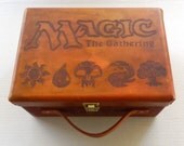 Customized Wood Deck Carrying Case Holds 9 Standard Decks MtG Magic The Gathering