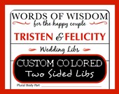 Wedding Guest Book MAD LIBS - Words of Wisdom Game - Classic Design - Customizable PDF - Bridal Shower