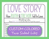 Wedding Guest Book MAD LIBS - Love Story Game - Customized PDF - Modern Design - Bridal Shower / Bachelorette