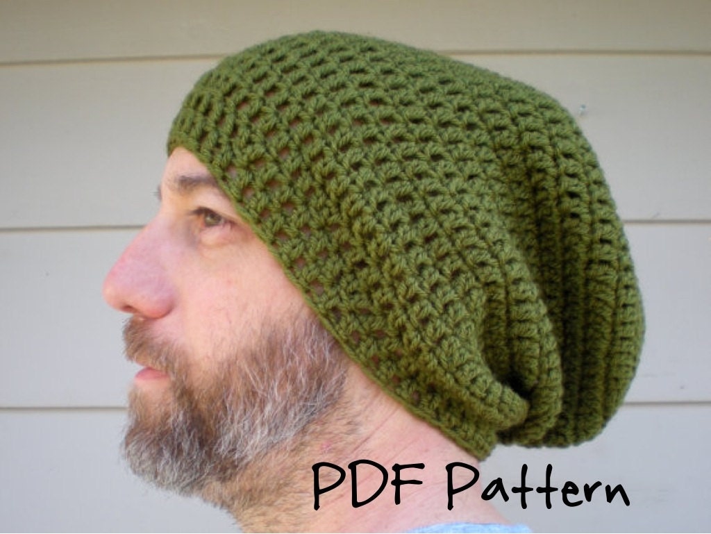 PATTERN:  SIMPLE and EASY, The Perfect Slouch-  Unisex, slouchy beanie, crochet hat P D F, InstAnt DownLoaD permission to sell