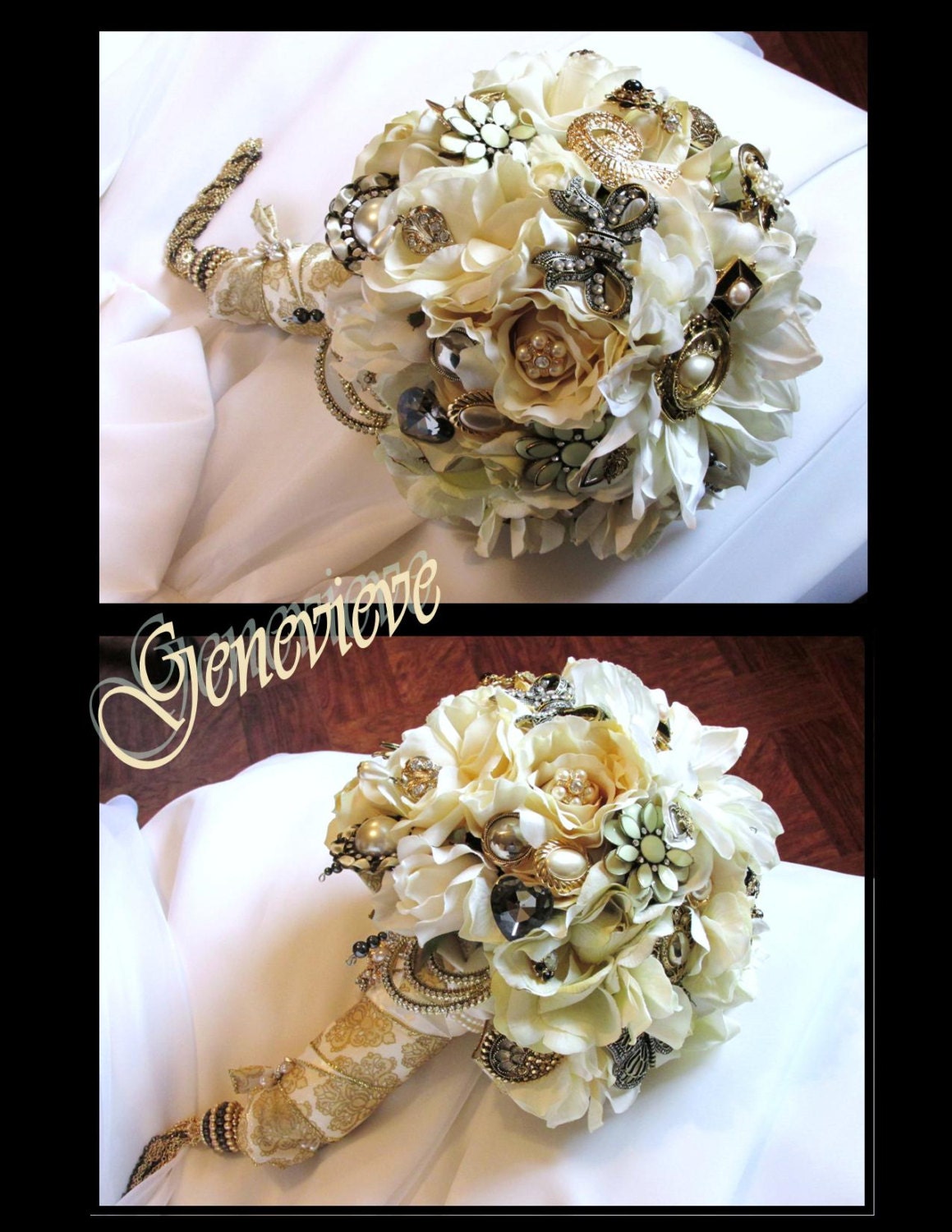 GENEVIEVE - Ivory Brooch Bridal Bouquet