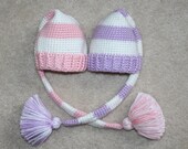 Twin Girl Hats. Twin Photo Prop, Girl Elf Hats.