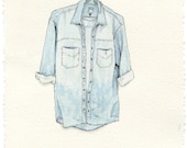 Long Sleeve Faded Jean Shirt