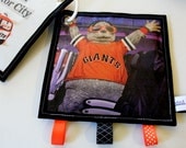 Baby Newspaper (Sports, Baseball, MLB, San Francisco, Giants, SF Giants, Baby Boy, Baby Girl): crinkle taggie