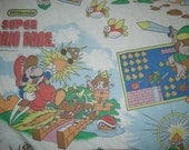 vintage 1988 NINTENDO  Legend of Zelda SUPER MARIO Bros fitted Twin Sheet