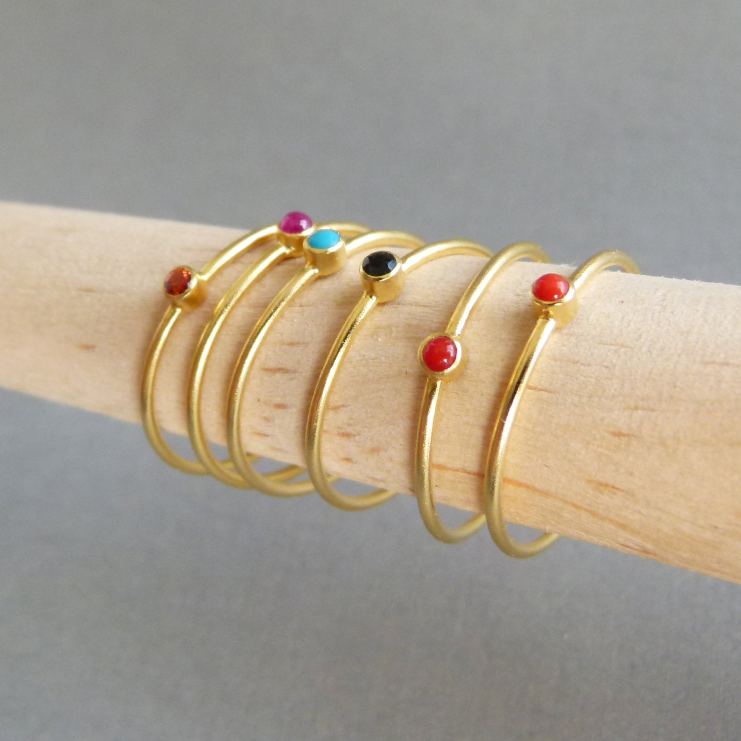 14k Gold Ring - Thin Gold Ring - Delicate Gold Rings - Gemstone Ring