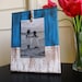 Canvas Photo Display Hand Painted Picture Frame Beach Theme Decor Blue White Brown