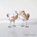 Wedding Cake Topper Birds - Vintage Red Cherries and Cream Love Birds, Spring Summer Wedding - Ready to Ship