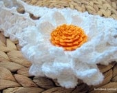 Daisy Headband, Gorgeous Crochet Daisy Gerbera Flower Headband, Beautiful Crochet Floral Headband, Lyubava Crochet Unique Design