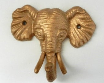 elephant wall hook - childrens coat hook - cast iron hook - nursery decor - jungle decor - safari decor