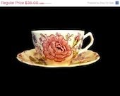50% OFF 2 pc. Rose Chintz - Pink Flat Cup & Saucer