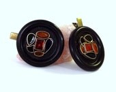 VINTAGE BUTTON Hair Clips, Vintage Buttons, Unique Hair Accessory, Abstract, Geometric