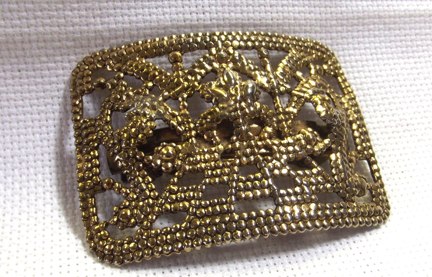 Vintage Hair Clip, Barrette, Made in France, Brass, Ornate, Unique, Bridal Hair Accessory