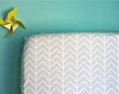 fitted crib sheet in mint chevron (exclusive to iviebaby)