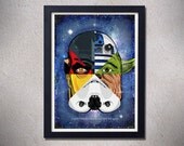 Star wars movie poster print darth vader yoda R2D2 Stormtrooper C3PO Chewbacca Darth Maul art poster geek