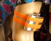 Flask Garter - 4oz Flask  - Bright Neon Orange - funny gift - petite plus size available