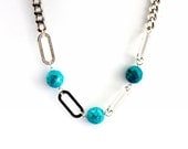 Atlantis: Turquoise Necklace Chain Necklace Bohemian Beaded Statement Jewelry Stone Necklace Handmade