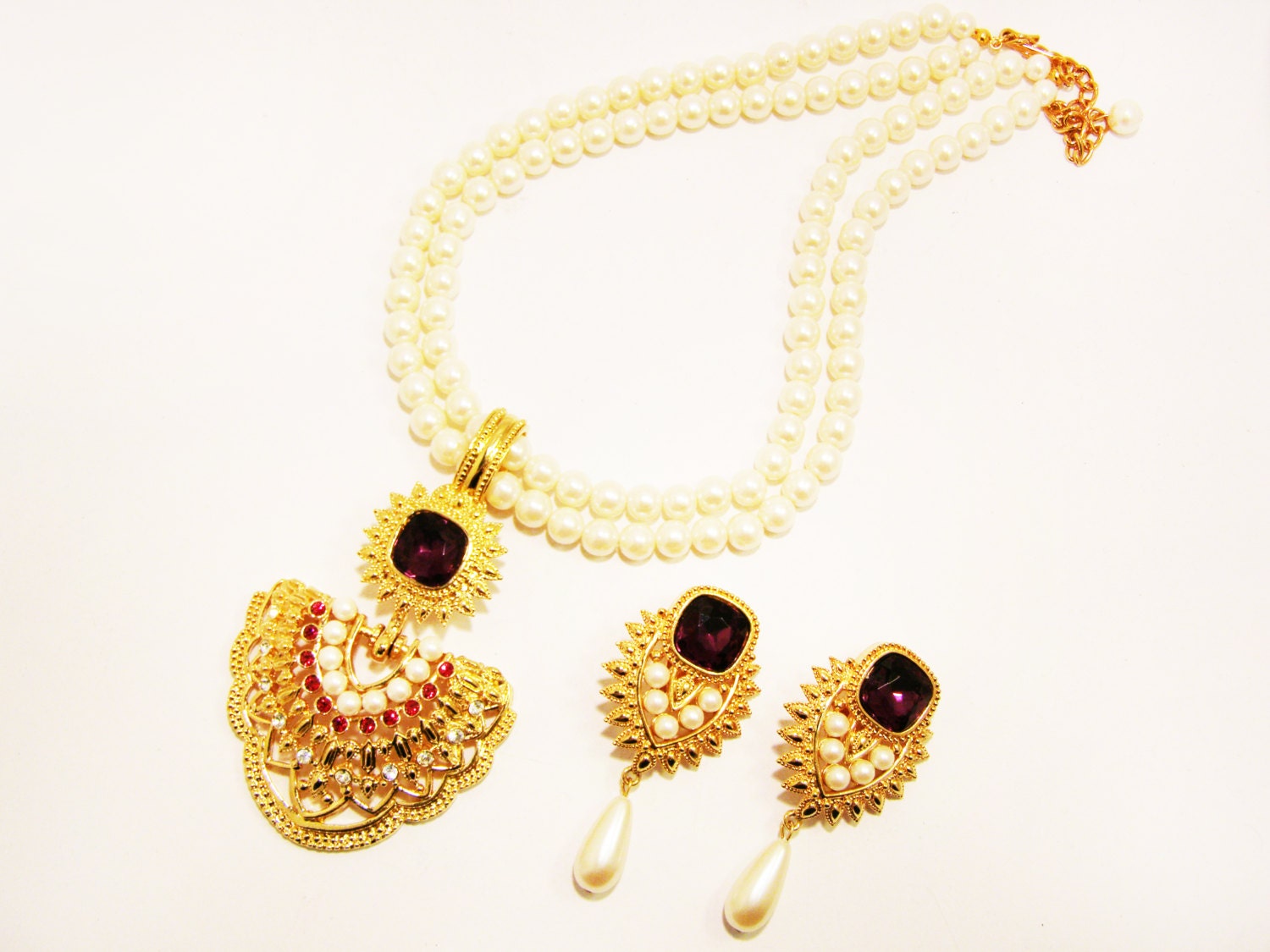 Vintage Shaill Jhaveri for Avon "Imperial Elegance" Set of Necklace and Earrings.