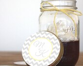 CHEVRON Custom Wedding Favor Tags (Mason Jar Toppers or Labels)